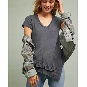 Anthropologie Left of Center Asymmetric Tee